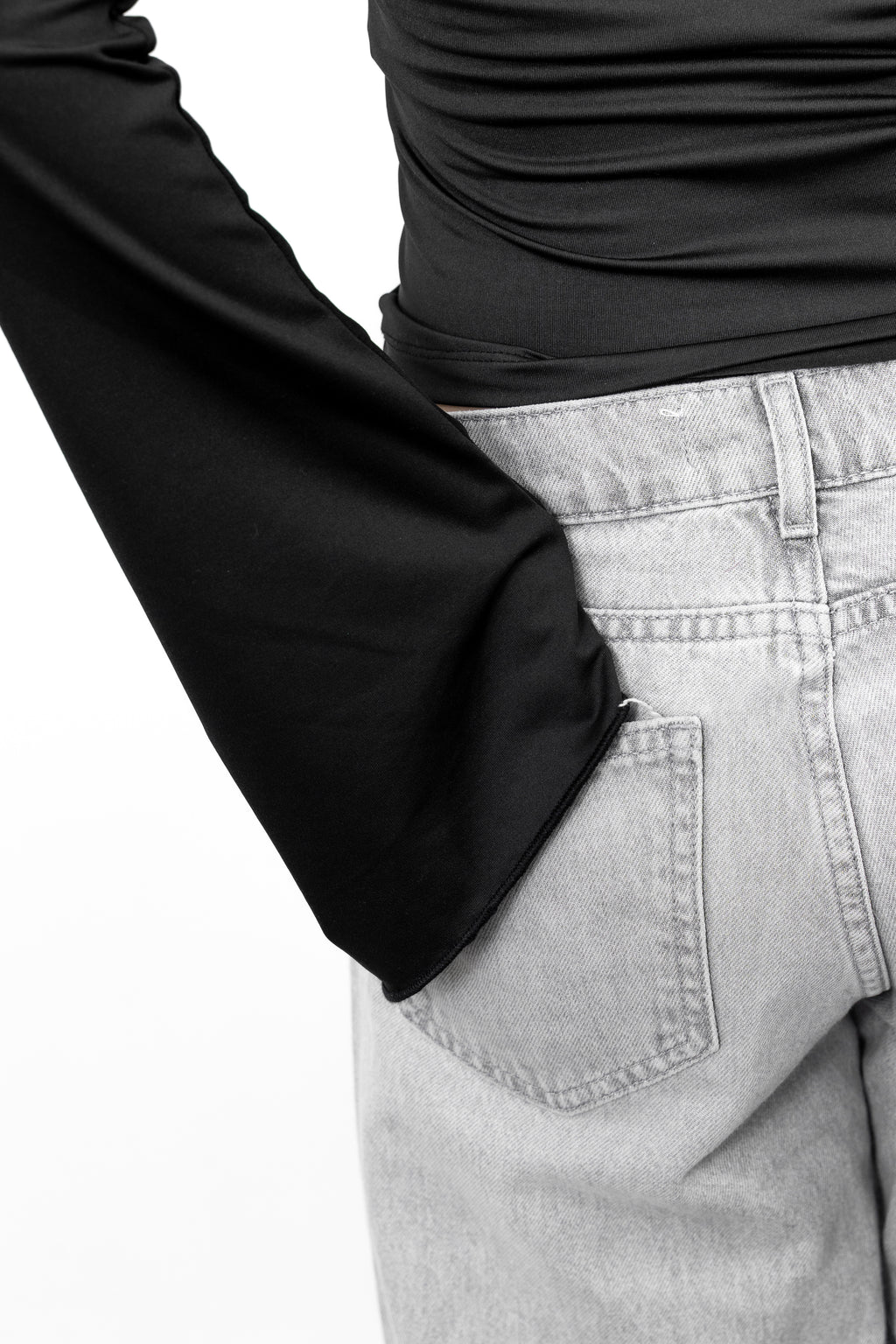 STRUCTURED SQUARE NECK TOP - Black