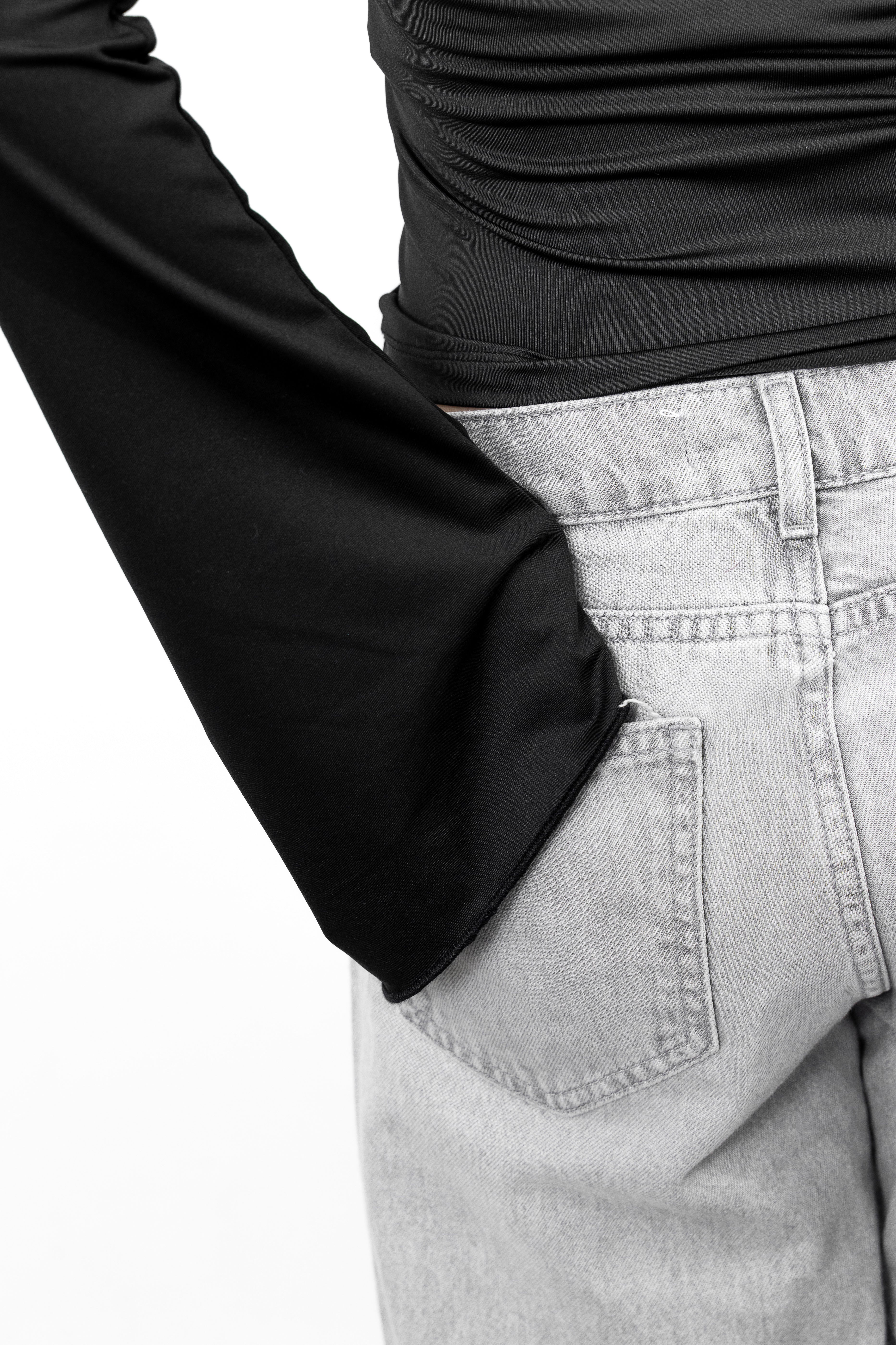 STRUCTURED SQUARE NECK TOP - Black